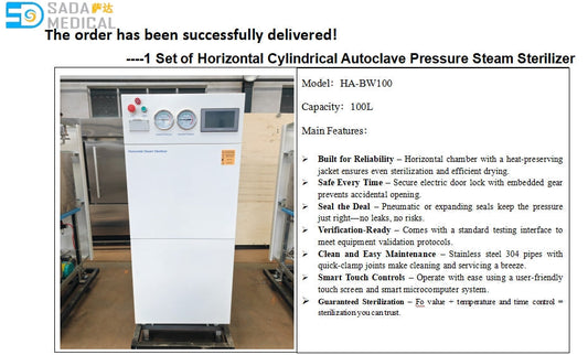 100L Horizontal Steam Autoclave Delivered to Tanzania | SADA Medical