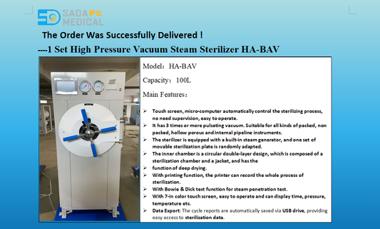 Sada Medical Delivers HA-BAV100 Steam Sterilizer to Meet Healthcare Sterilization Needs