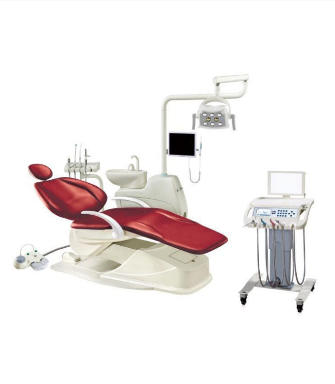 Luxury Electrical Dentist Unit Mobile Trolley Type Dental Unit Chair with Multifunctional Foot Pedal