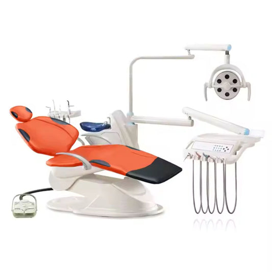 Sada Medical Full Set Dental Chair – Ergonomic, Modern Design with Movable Top Light & Glass Spittoon for Clinic