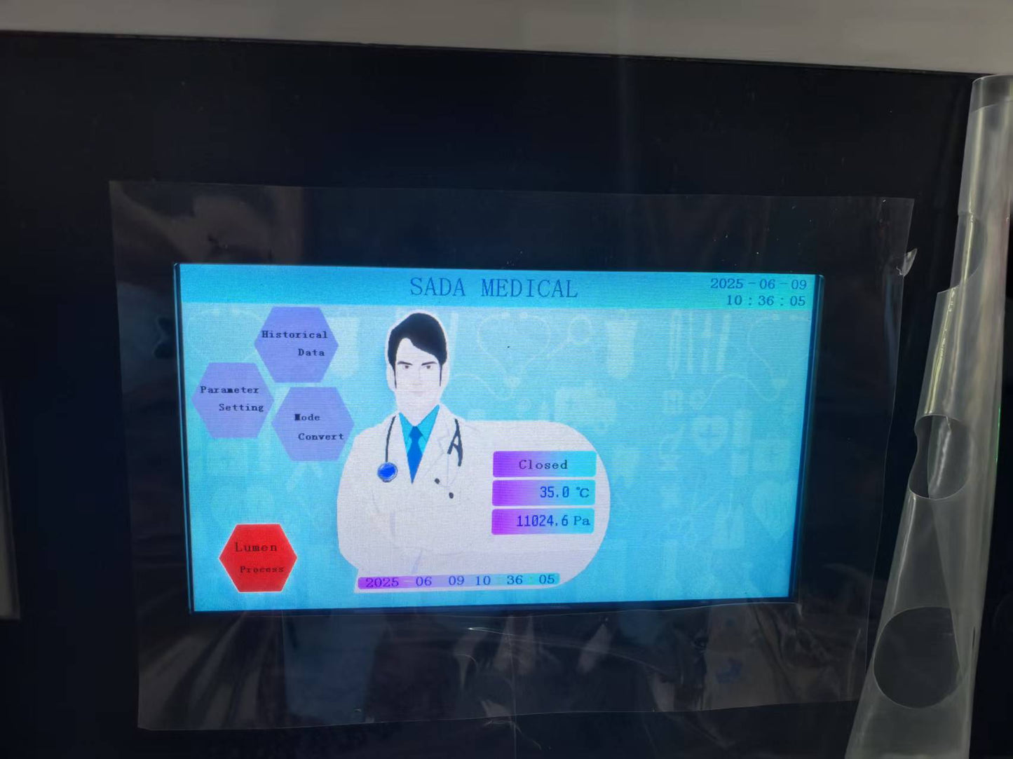 Sterilizer_details_display_-PLC_touch_operation_screen