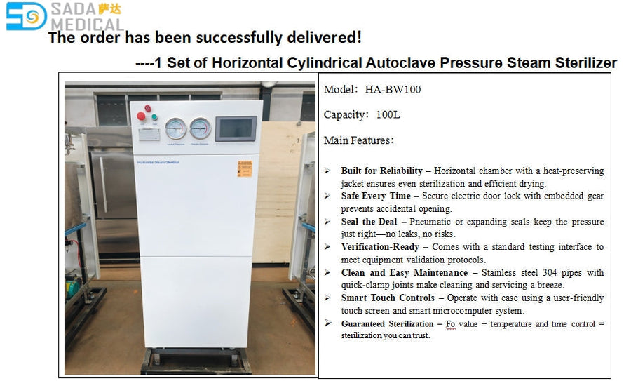 100L Horizontal Steam Autoclave Delivered to Tanzania | SADA Medical