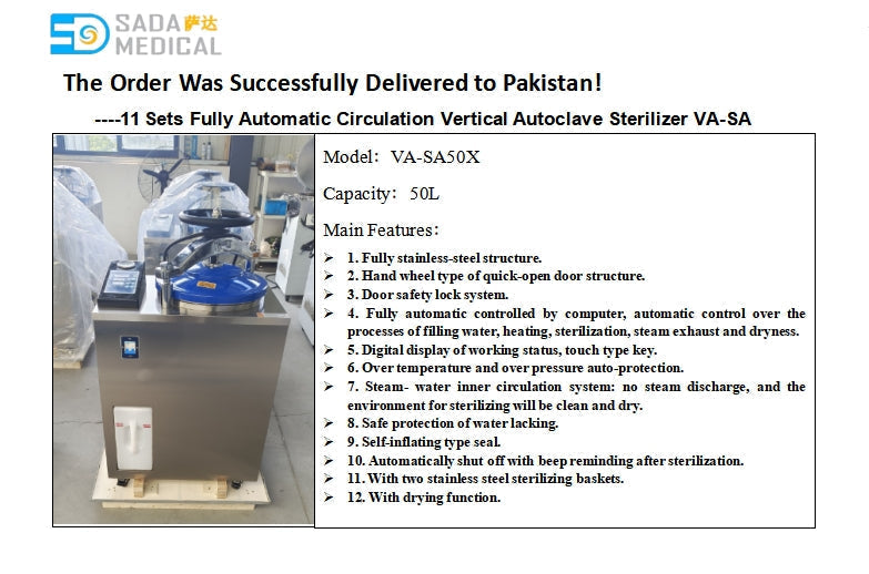 Bulk Delivery Success 11 Units of VA-SA50X 50L Vertical Autoclaves Shipped to Long-Term Client