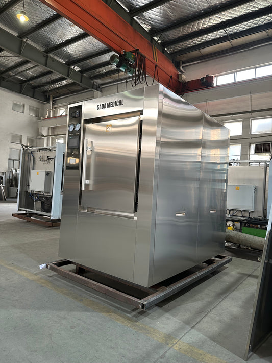 Delivered order to Colombia-1000L Double door pulsating vacuum autoclave for hospital use