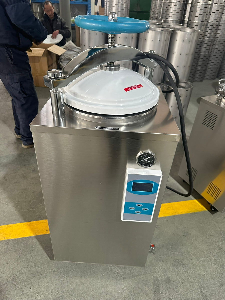 Delivered order to America for one set of vertical hand wheel type pressure steam autoclave with LCD display