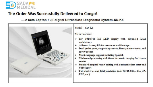 SADA Medical Delivers Two SD-K5 Portable Ultrasound Systems to Congo Hospital