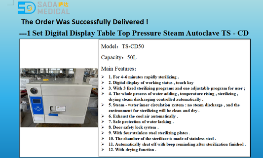SADA Medical Delivers TS-CD50 Table Top Autoclave to Pakistan –