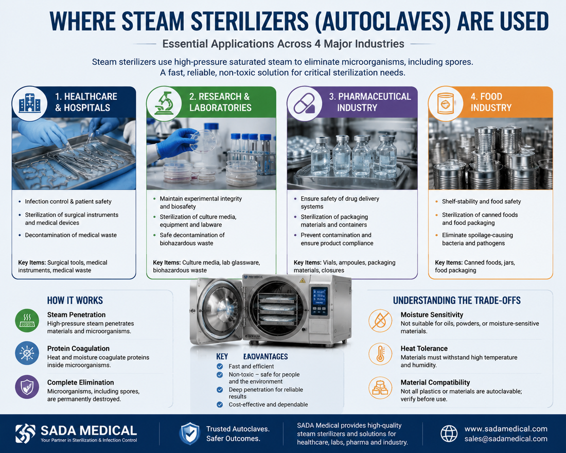 Key Applications of Steam Sterilizers: From Healthcare to Food Industry