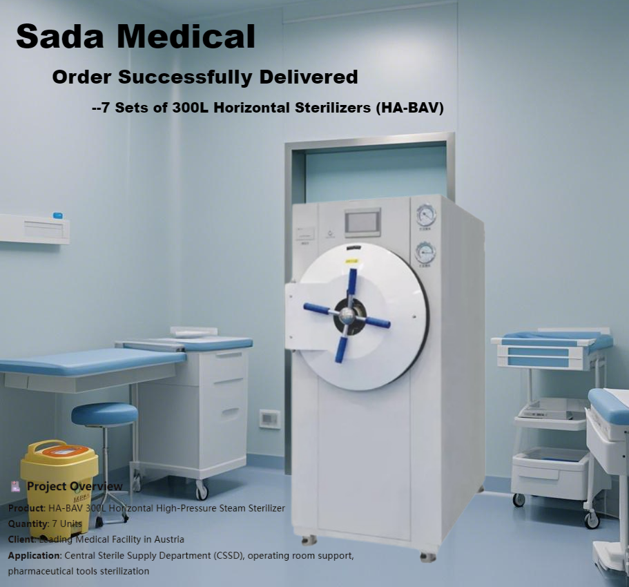 SADA Medical Successfully Delivered 7 Units of 300L Horizontal Autoclave Sterilizers to Austria