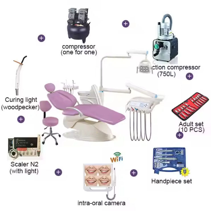 Competitive Price High Quality LED Light Ergonomic Dental Chair With Glass Spittoon for Clinic Hospital