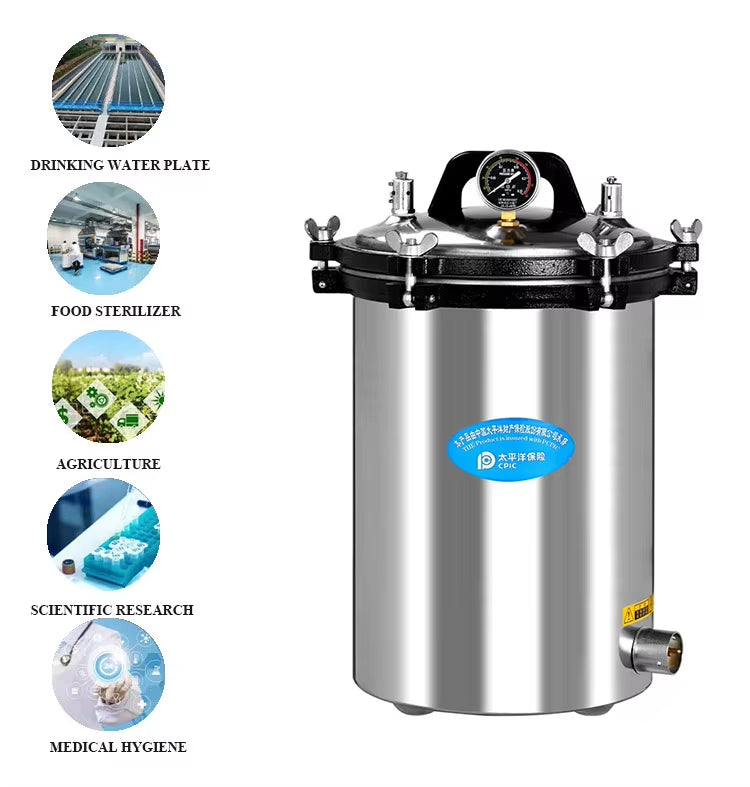 Sada Medical PA-BM Portable Steam Sterilizer – 18L / 24L | Electric & LPG Heating for Labs, Clinics & Field Use